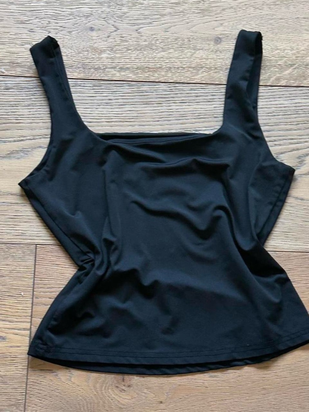 SHEIN Black Square Neck Tank Top